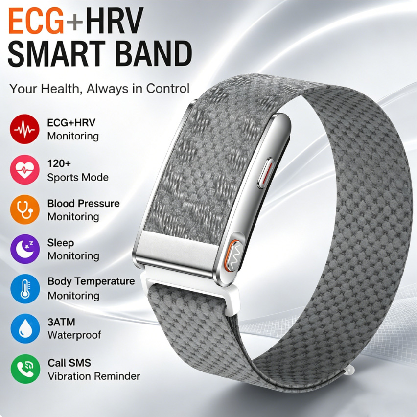 Health Wellness Bracelet - Akıllı Sağlık Bilekliği EKG HRV Kan